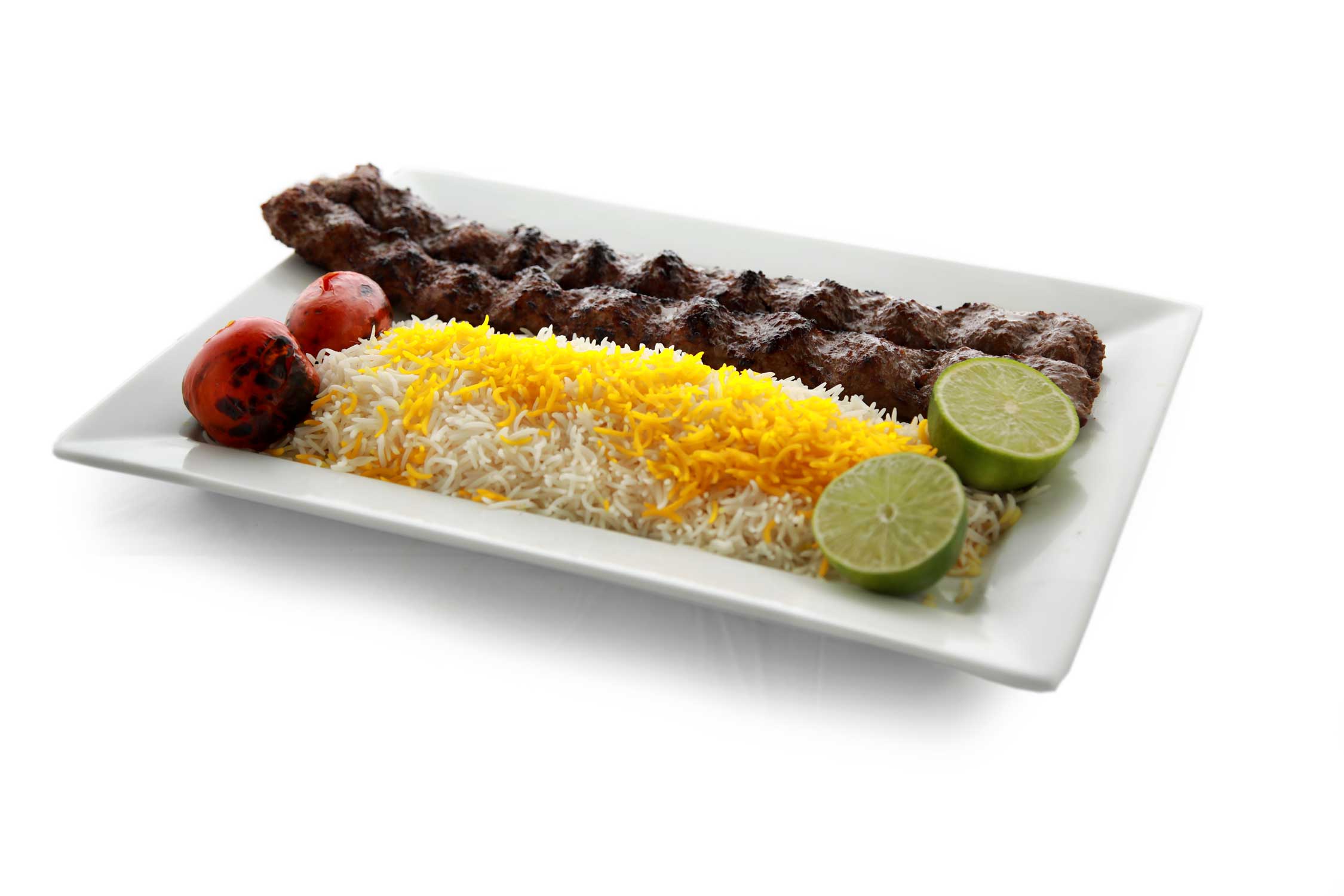 Order Beef Koobideh Kabob food online from M Cafe & Grill store, Lake Forest on bringmethat.com
