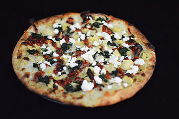 Order Mindy's Mediterranean Pizza food online from Strong's Brick Oven Pizzeria store, Hebron on bringmethat.com
