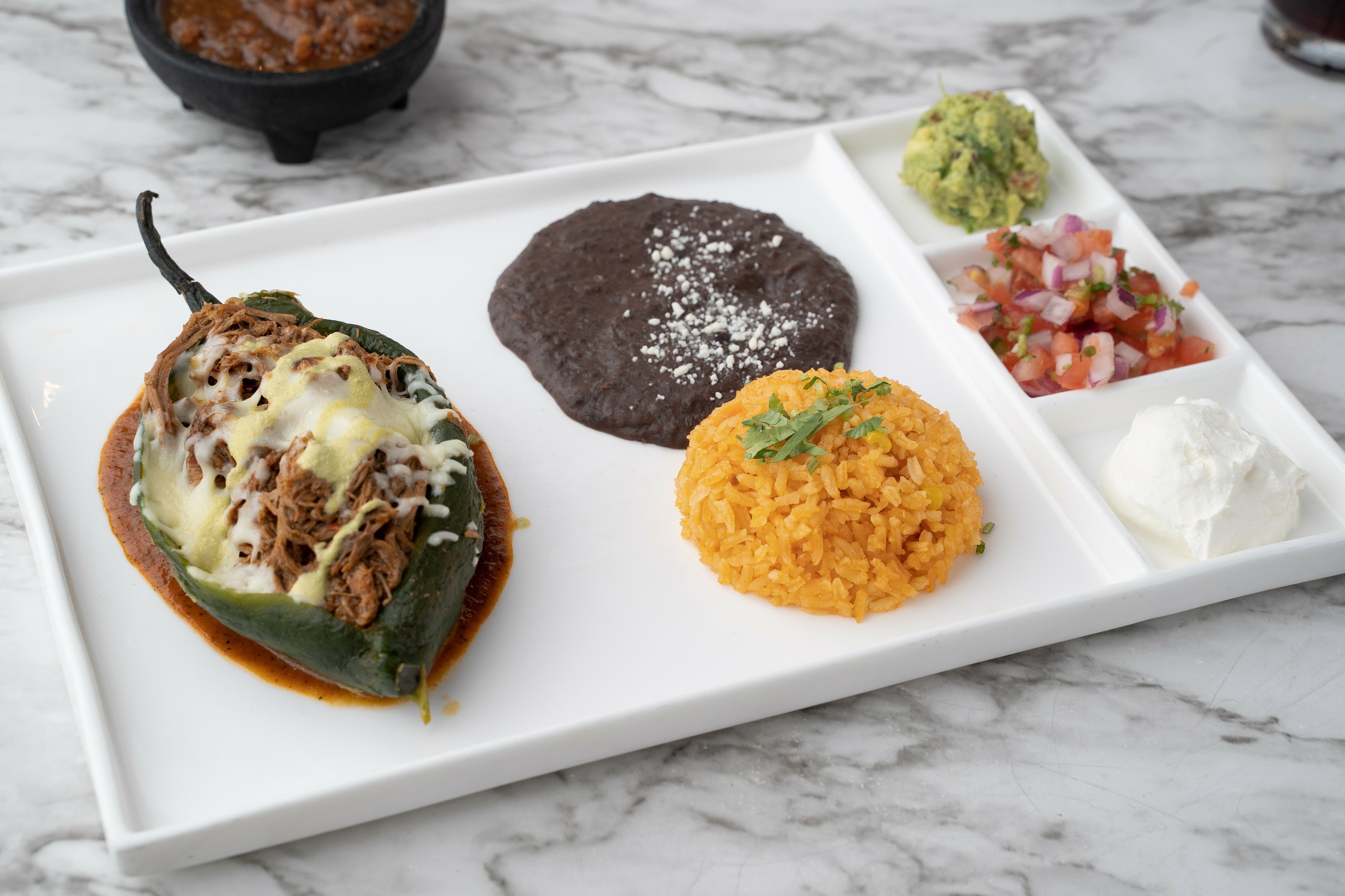 Order Chile Relleno Poblano food online from Zocalo Street Food | Tequila store, Wilmington on bringmethat.com