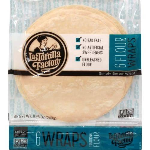 Order La Tortilla Factory · Flour Wraps (6 wraps) food online from United Supermarkets store, Plainview on bringmethat.com