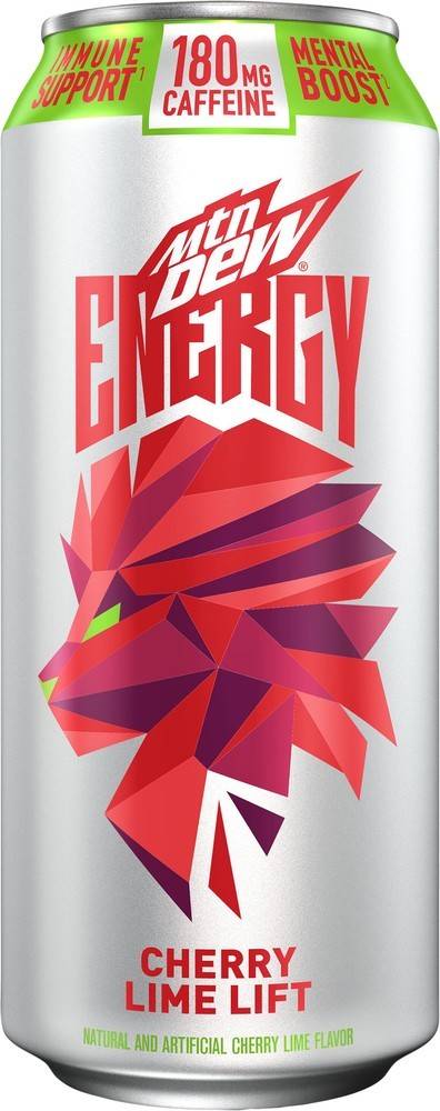 Order Mountain Dew Energy Drink Cherry Lime Lift (16 oz) food online from Rite Aid store, Ojai on bringmethat.com
