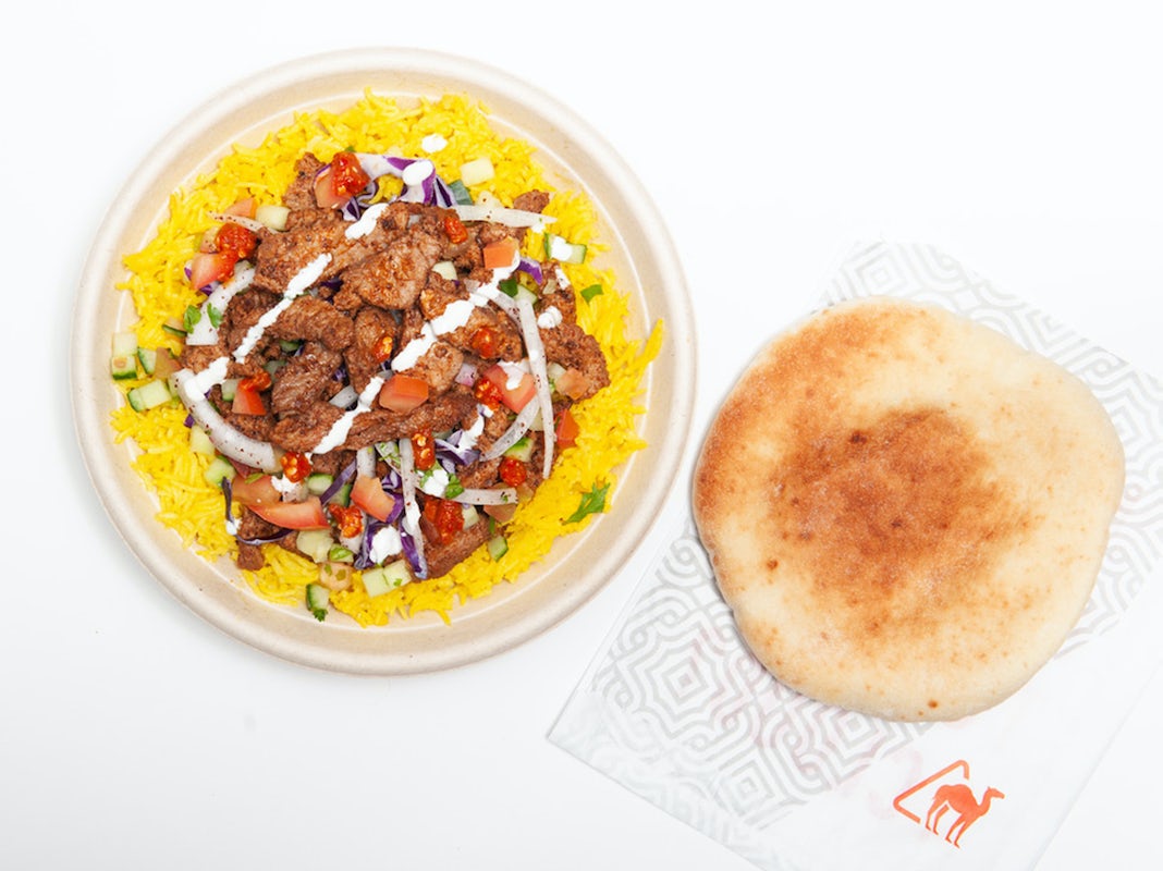 Order Steak Basmati Rice Bowl food online from Naf Naf Grill store, Independence on bringmethat.com