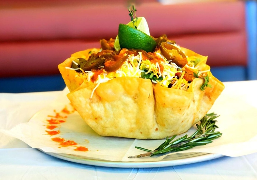 Order **TACO SHELL SALAD** food online from Bajas Tex Mex store, Providence on bringmethat.com