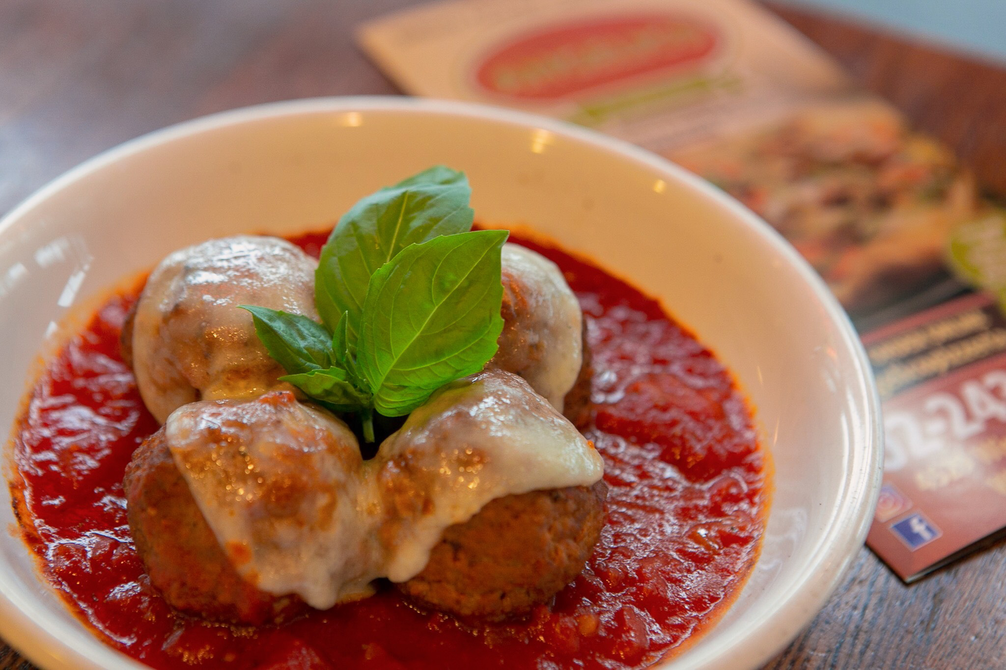 Order Meatball Parmesan food online from Angelico Pizzeria Glover Park store, Washington on bringmethat.com