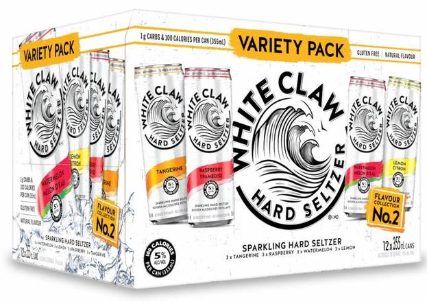 Order White Claw 12 Pack Mix Variety #2 food online from Divine Wine and Spirits store, San Diego on bringmethat.com