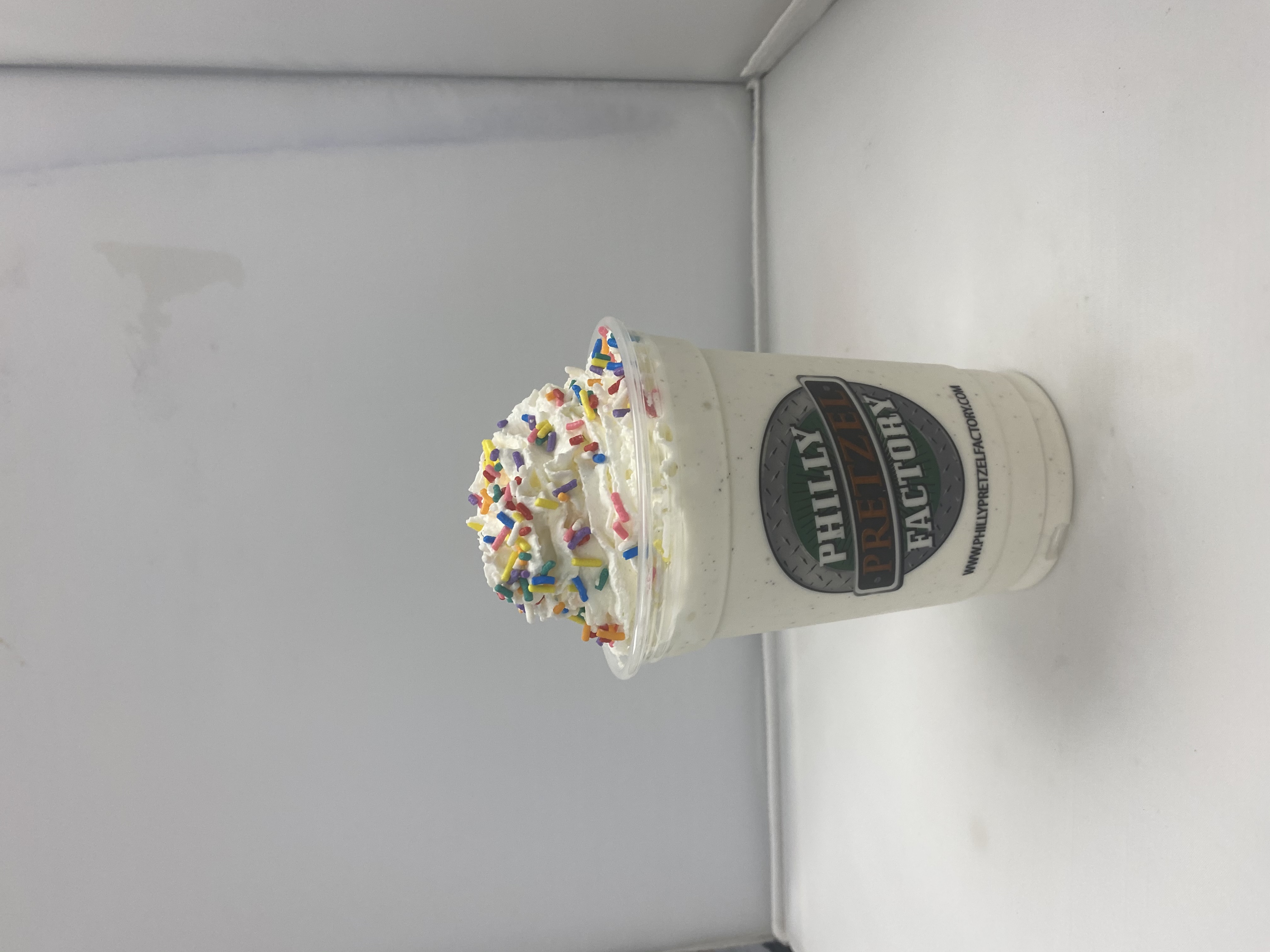 Order Vanilla Milkshake, served in a foam cup for freshness food online from Philly Pretzel Factory store, Mt Ephraim on bringmethat.com