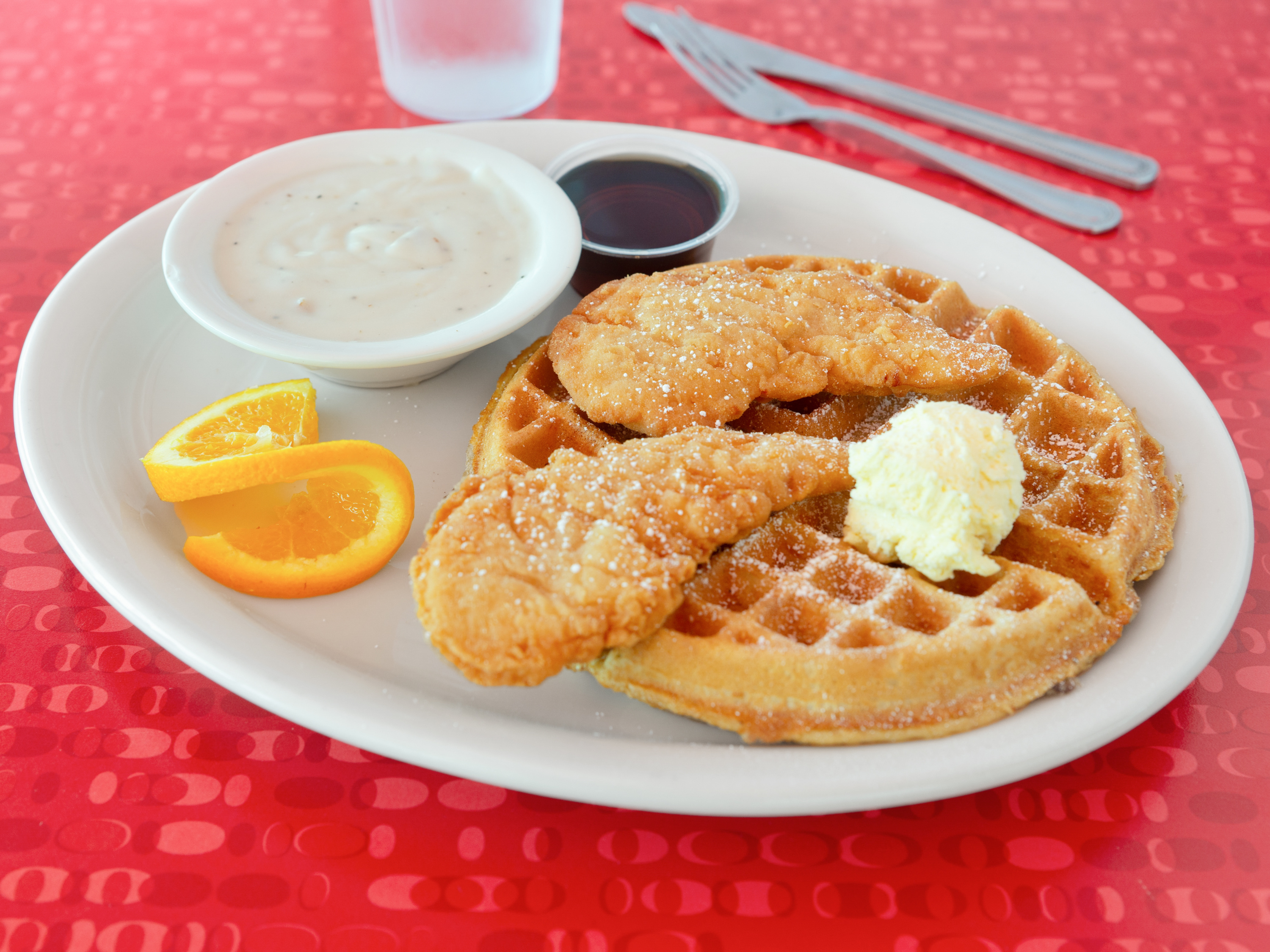 Order Chicken Strips and Waffle food online from Mr D store, Placentia on bringmethat.com