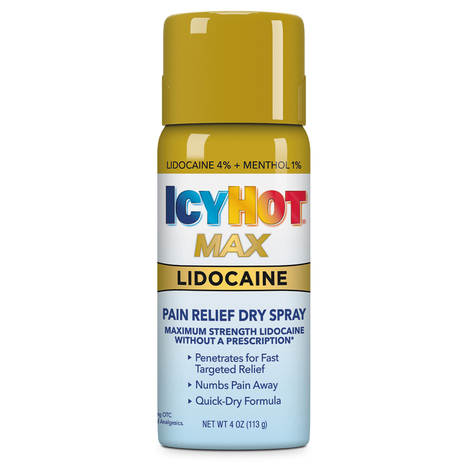 Order Icy Hot Lidocaine Plus Menthol Dry Spray - 4 oz food online from Rite Aid store, CORNING on bringmethat.com