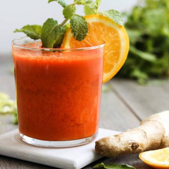 Order Carrot Turmeric Juice food online from The Courtyard Kitchen store, Santa Monica on bringmethat.com