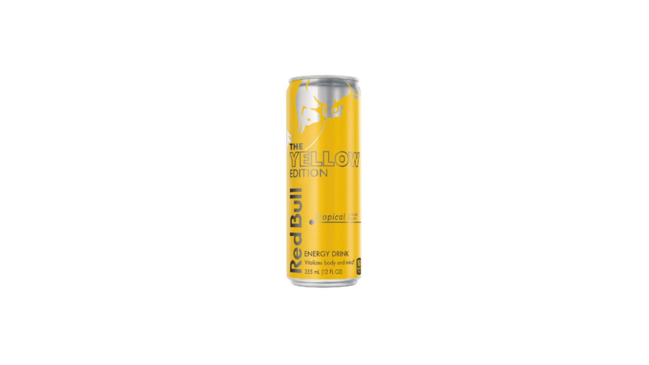 Order Red Bull Yellow Edition, Tropical 12 oz food online from Cafe Verdi Rebel store, Las Vegas on bringmethat.com