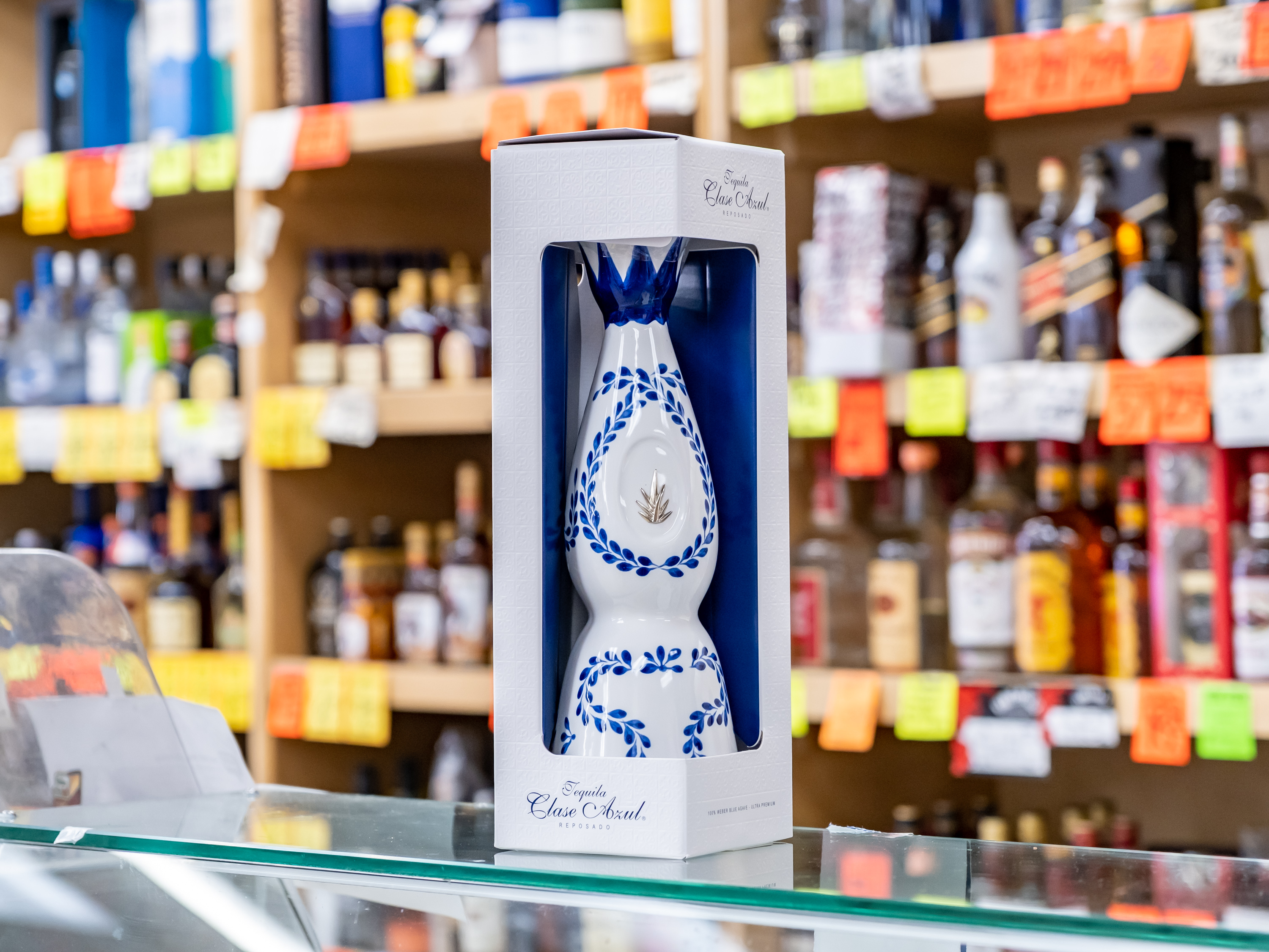 Order Clase Azul Reposado Tequila 750 ml.  food online from Circle S Food Store store, Orange on bringmethat.com