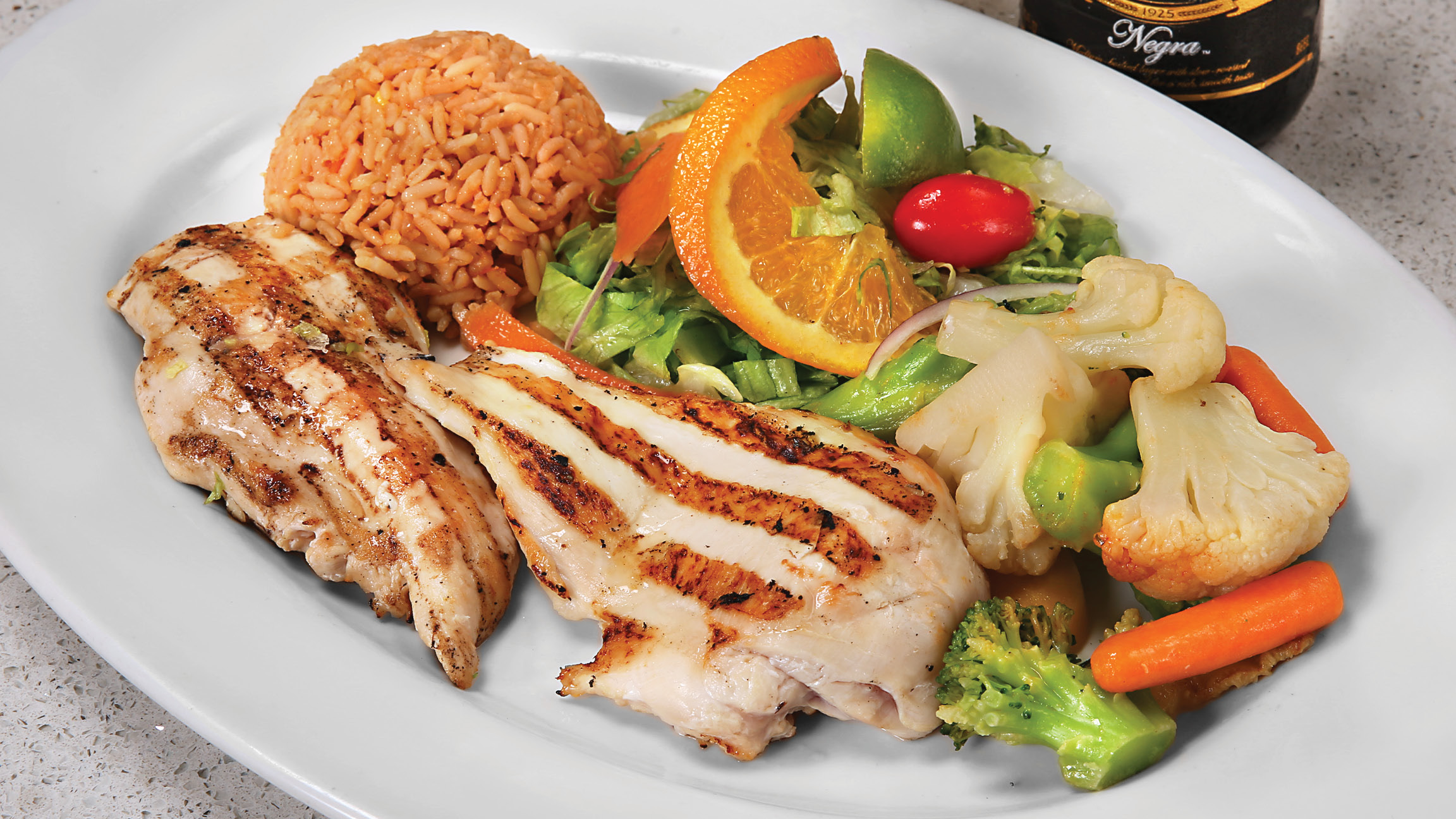Order Grilled Chicken Breast Combination food online from Brothers Mexican Grill store, La Grange on bringmethat.com