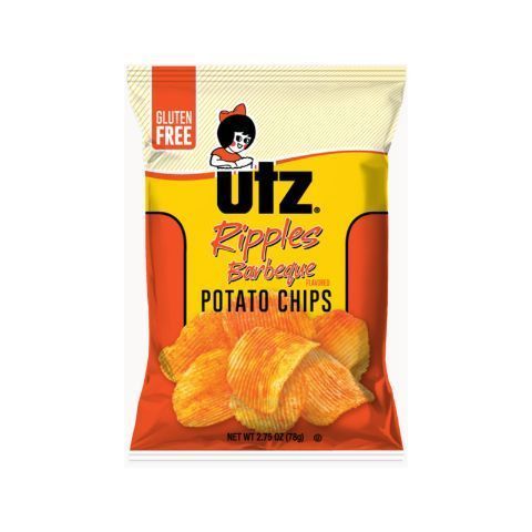 Order Utz Potato Chips BBQ Ripple 2.75oz food online from 7-Eleven store, King of Prussia on bringmethat.com