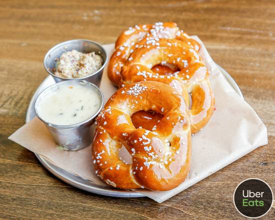 Order Pub Pretzels W Mustard Or Queso food online from Flatstick Pub store, SOUTH LAKE TAHOE on bringmethat.com
