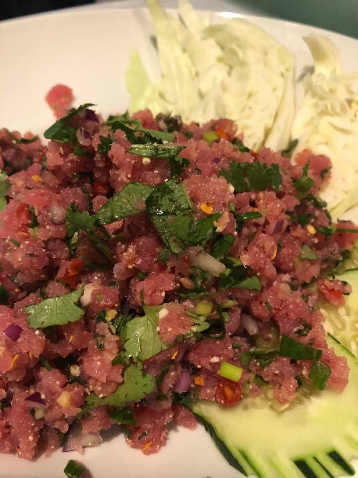 Order Papaya Salad Laos Style  food online from Naree Kitchen store, Kansas City on bringmethat.com