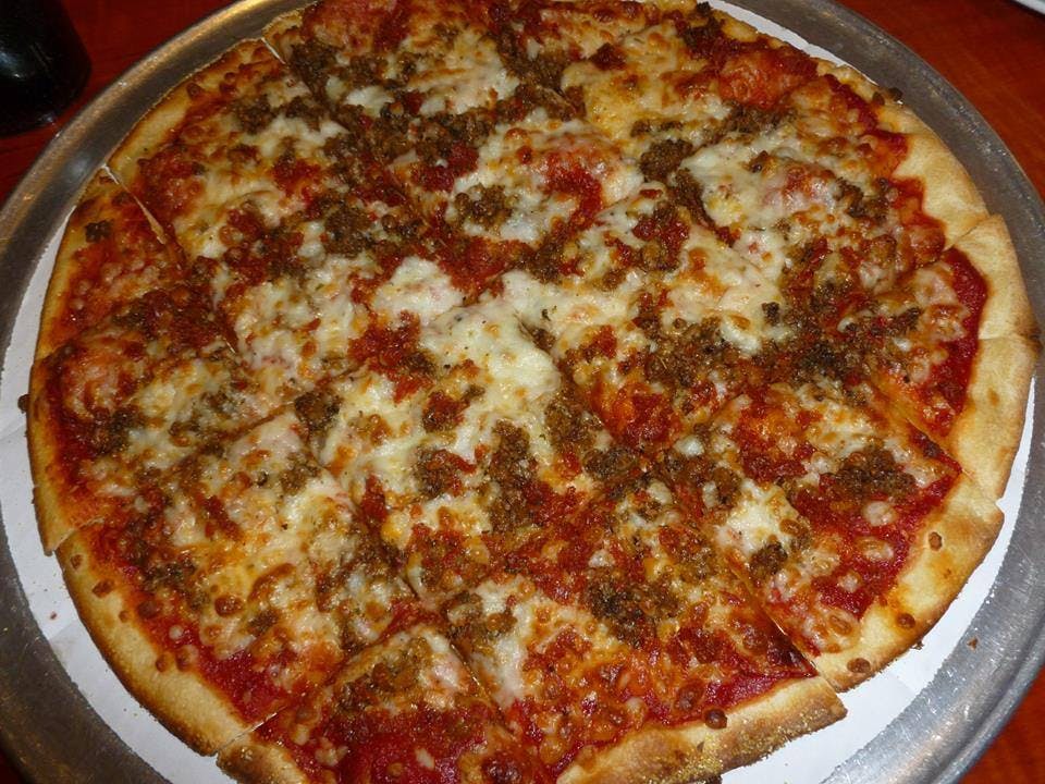 Order Thin Crust Cheese Pizza with Two Topping - Small 10" food online from Amore Pizza King store, Rockville on bringmethat.com