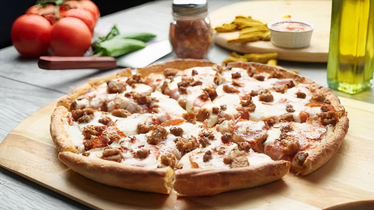 Order All Meat Pizza food online from Chicago's Pizza With A Twist store, Arlington on bringmethat.com