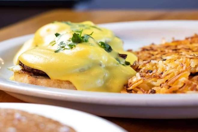 Order Chorizo Benedict food online from The Village Bistro store, Kennewick on bringmethat.com