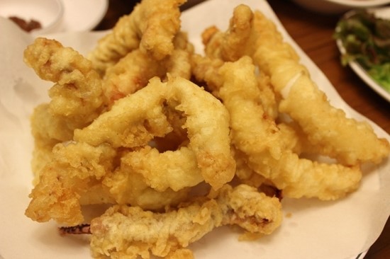 Order N-61A. Squid Game Tempura (오징어튀김/油炸鱿鱼) food online from Restaurant Namsan store, Los Angeles on bringmethat.com