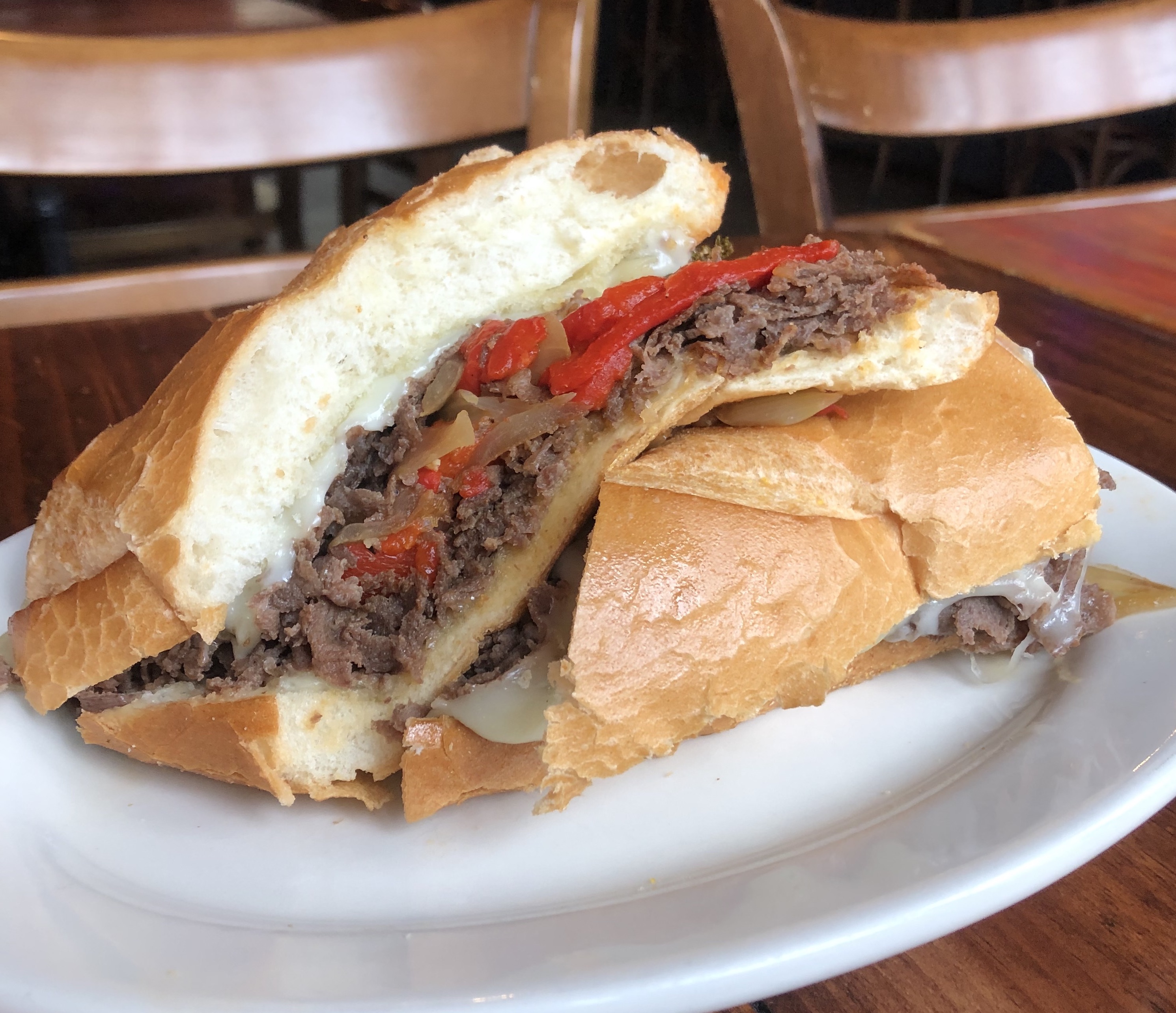 Order Pressed Philly Cheesesteak food online from The Wheelhouse Brooklyn store, Brooklyn on bringmethat.com