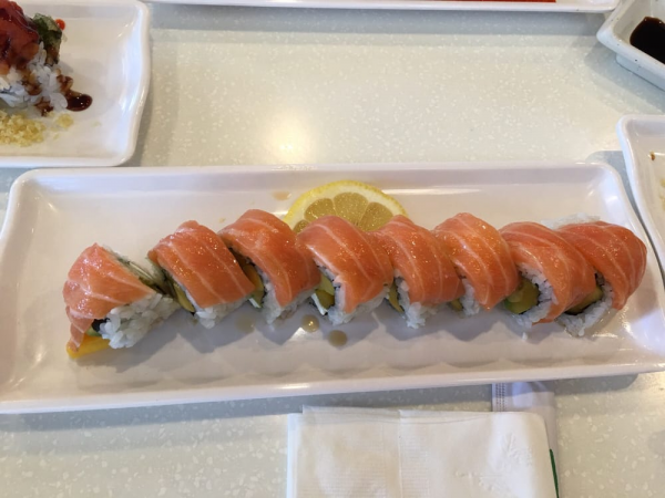Order Mango and Salmon Roll food online from J Sushi store, Orange on bringmethat.com