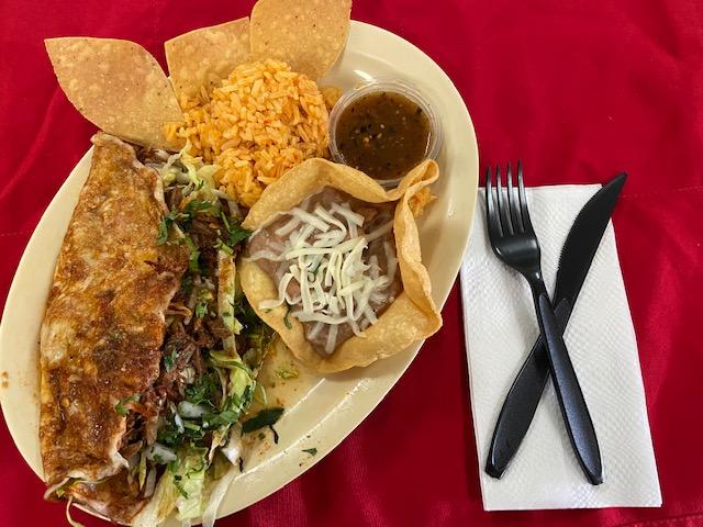 Order Combo 1 Birria Quezzzataco, Are, and B, Salad, or Fries  food online from Taqueria El Tapatio 7 store, Oxnard on bringmethat.com