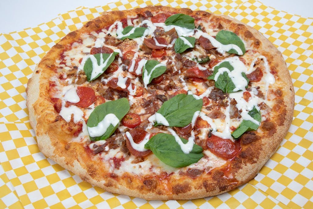 Order The Zombie Pizza - Medium 12'' food online from Clockwork pizza store, Marlborough on bringmethat.com