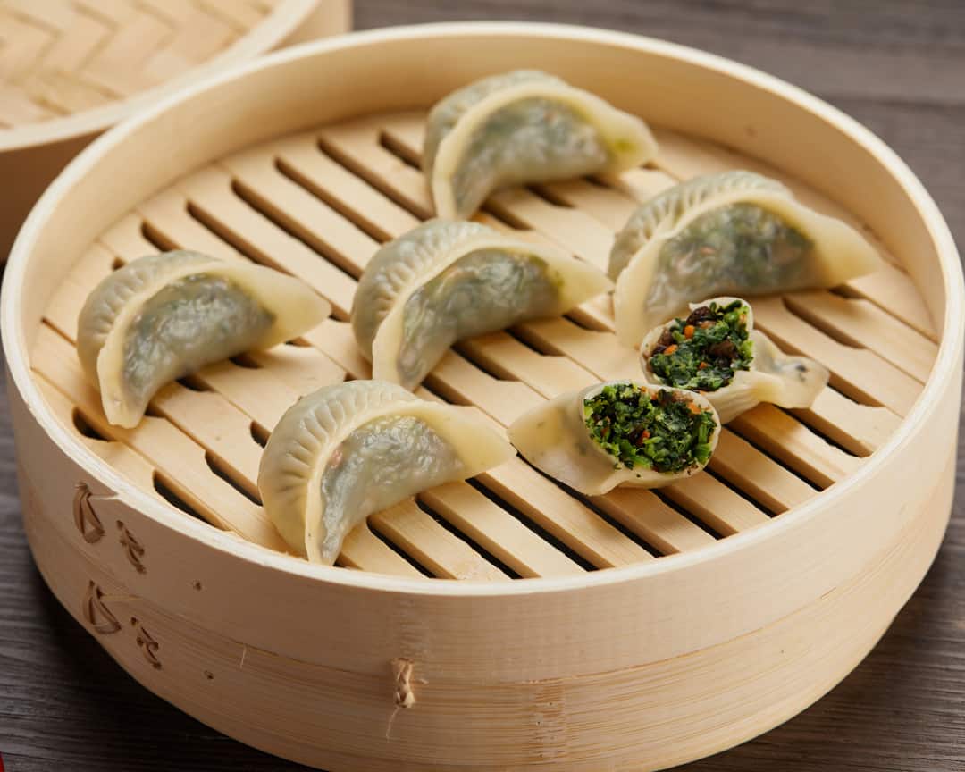 Order 6 Piece Steamed Pork Pot Stickers food online from Chef Wu store, Roswell on bringmethat.com