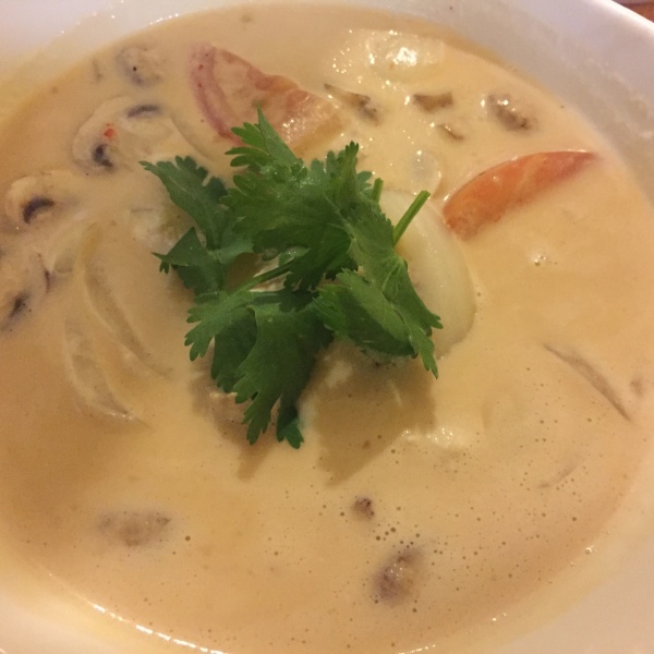 Order Coconut Milk Soup ต้มข่า food online from Patpong Thai Cuisine store, San Francisco on bringmethat.com