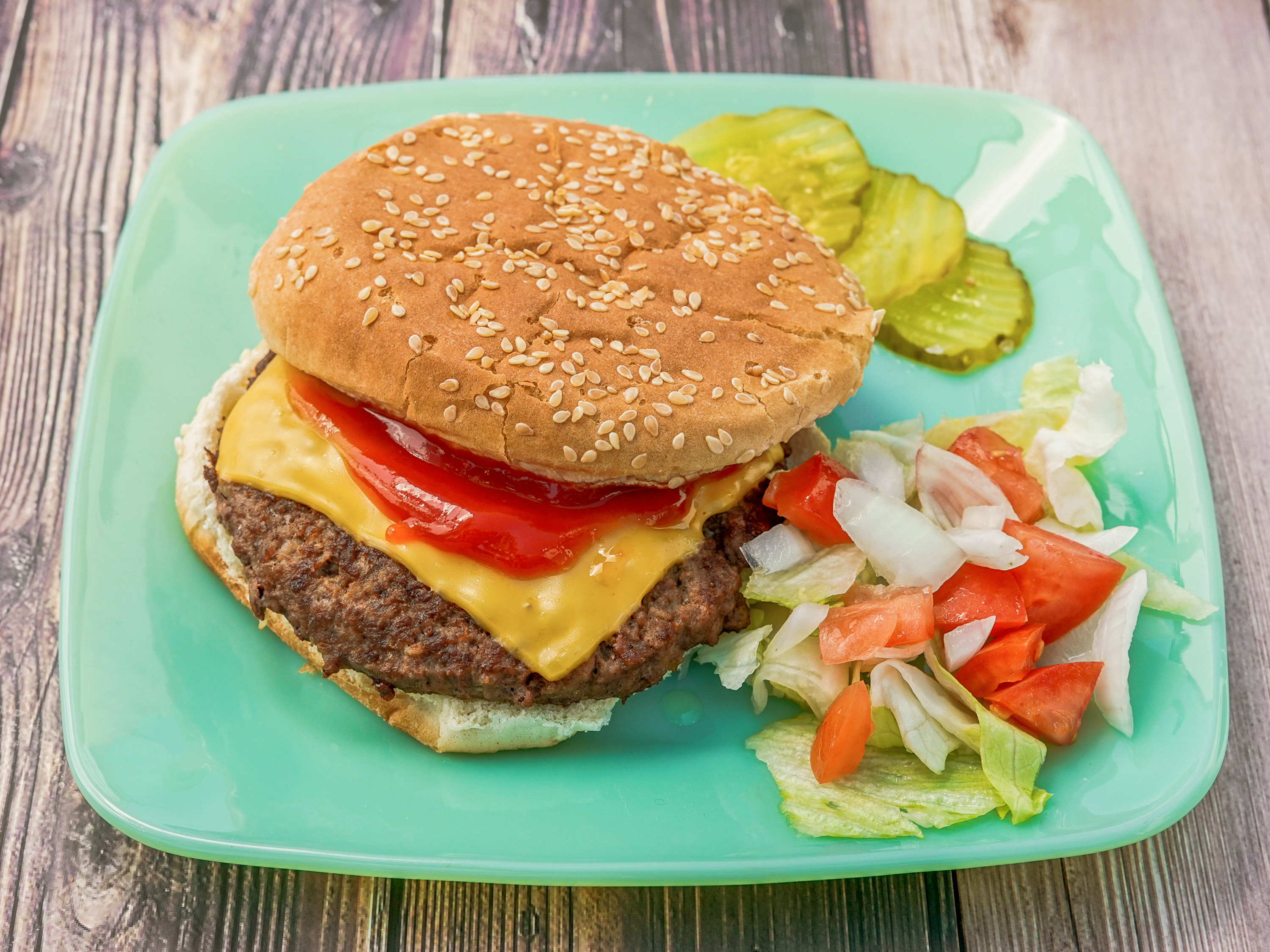 Order Cheese Burger food online from Mikey Kitchen store, Elmwood Place on bringmethat.com