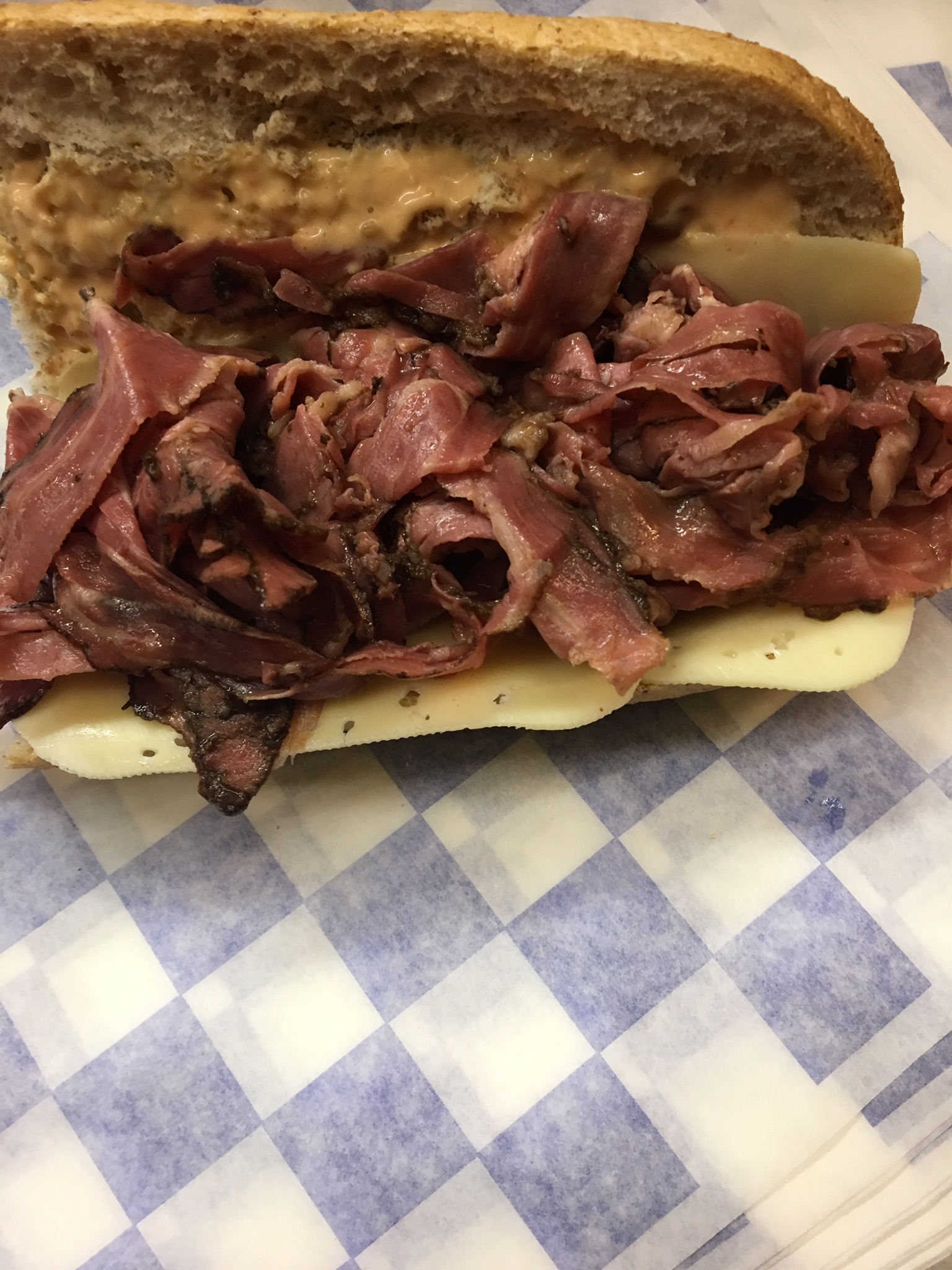 Order Pastrami Sub food online from Boston House of Pizza store, Roslindale on bringmethat.com