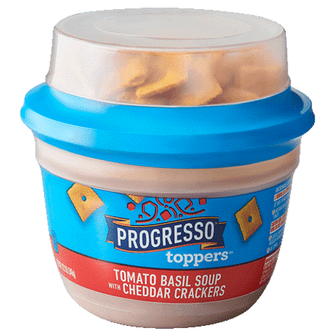 Order Progresso Toppers Tomato Basil Soup with Cheddar Crackers 12.2oz food online from 7-Eleven store, Norfolk on bringmethat.com