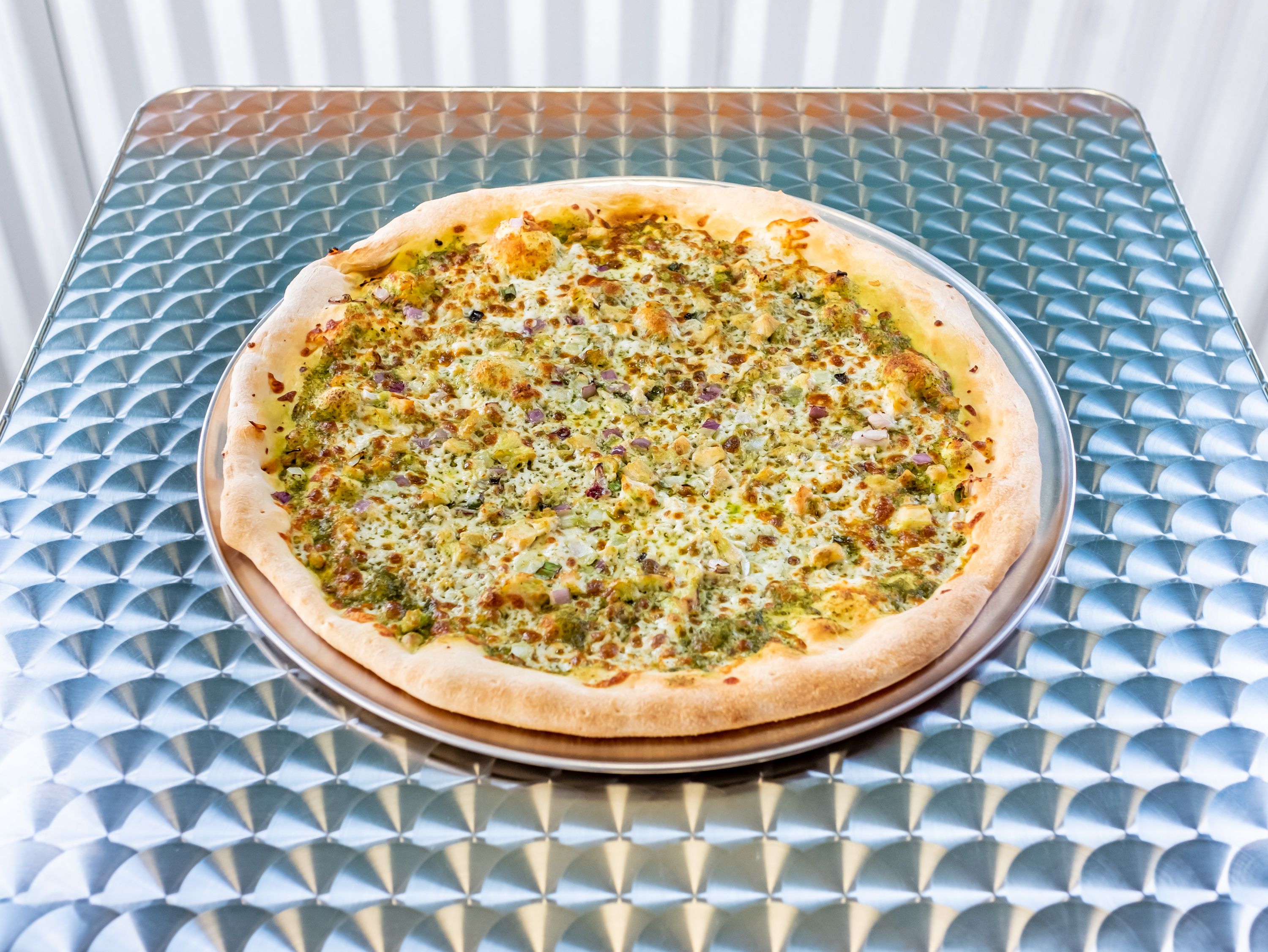 Order Pesto Pie Hot Pizza food online from Seaside Pizza Co store, San Diego on bringmethat.com