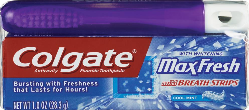Order Colgate Maxfresh Anticavity Fluoride Travel Toothbrush, Cool Mint food online from CVS store, FRANKFORT on bringmethat.com
