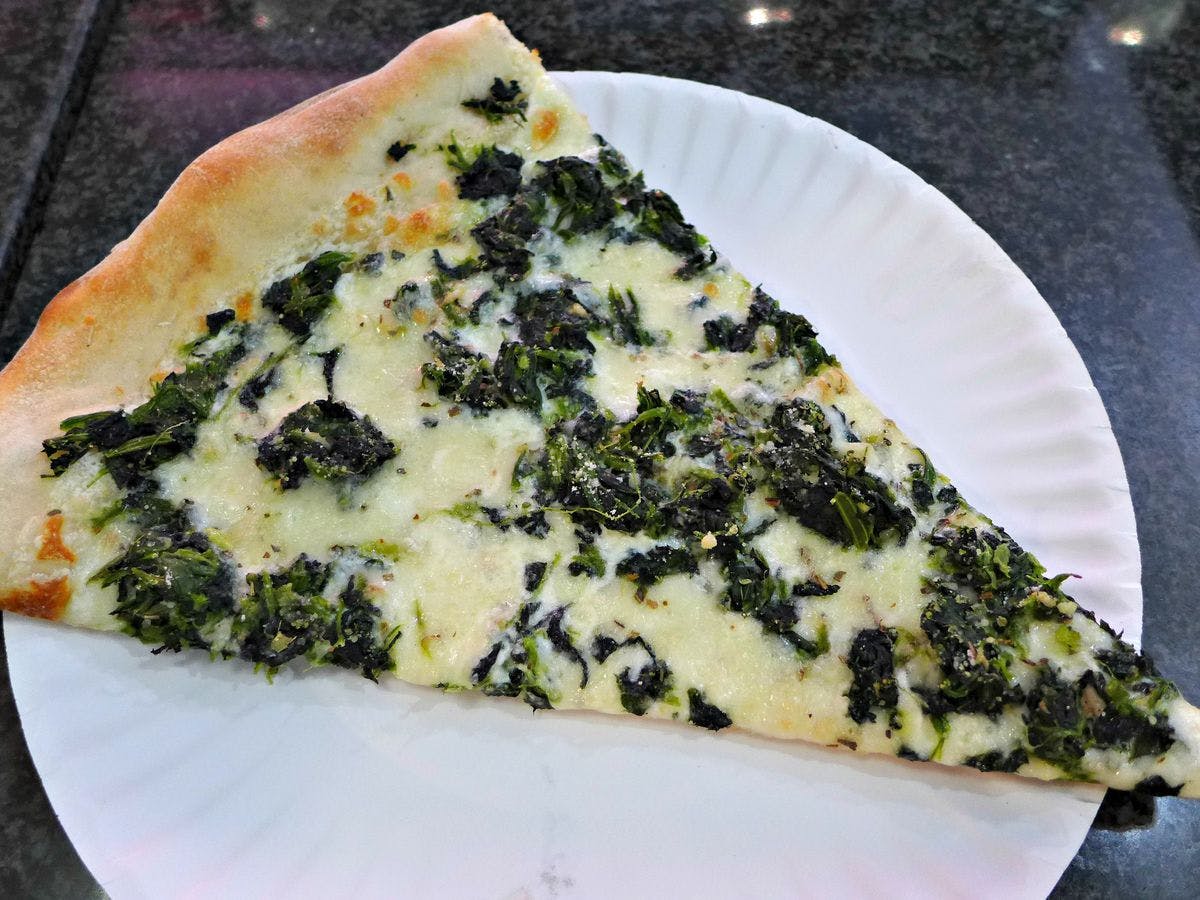 Order Thin Spinach Pizza - Small 10" (Serves 1-2) food online from Positanos Pizza store, Chicago on bringmethat.com