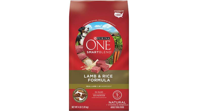 Order Purina One Smart Blend Lamb & Rice Dog Food food online from Route 7 Food Mart store, Norwalk on bringmethat.com