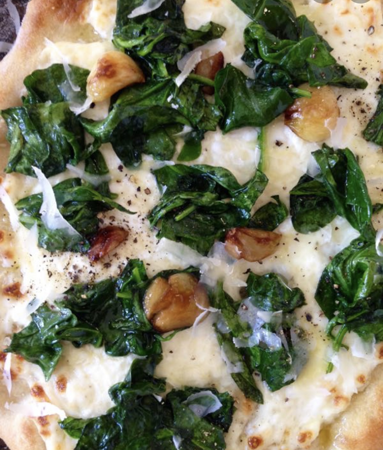 Order Spinach and Ricotta Cheese Pizza food online from Rocco's Pizzeria store, Bronx on bringmethat.com