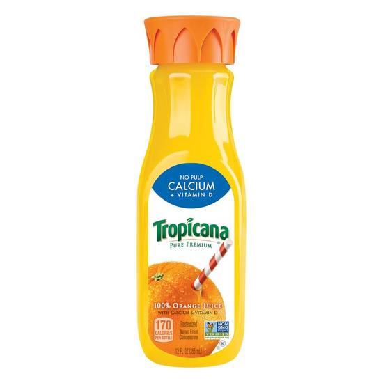 Order Tropicana · No Pulp Orange Juice (12 fl oz) food online from Mesa Liquor store, Mesa on bringmethat.com