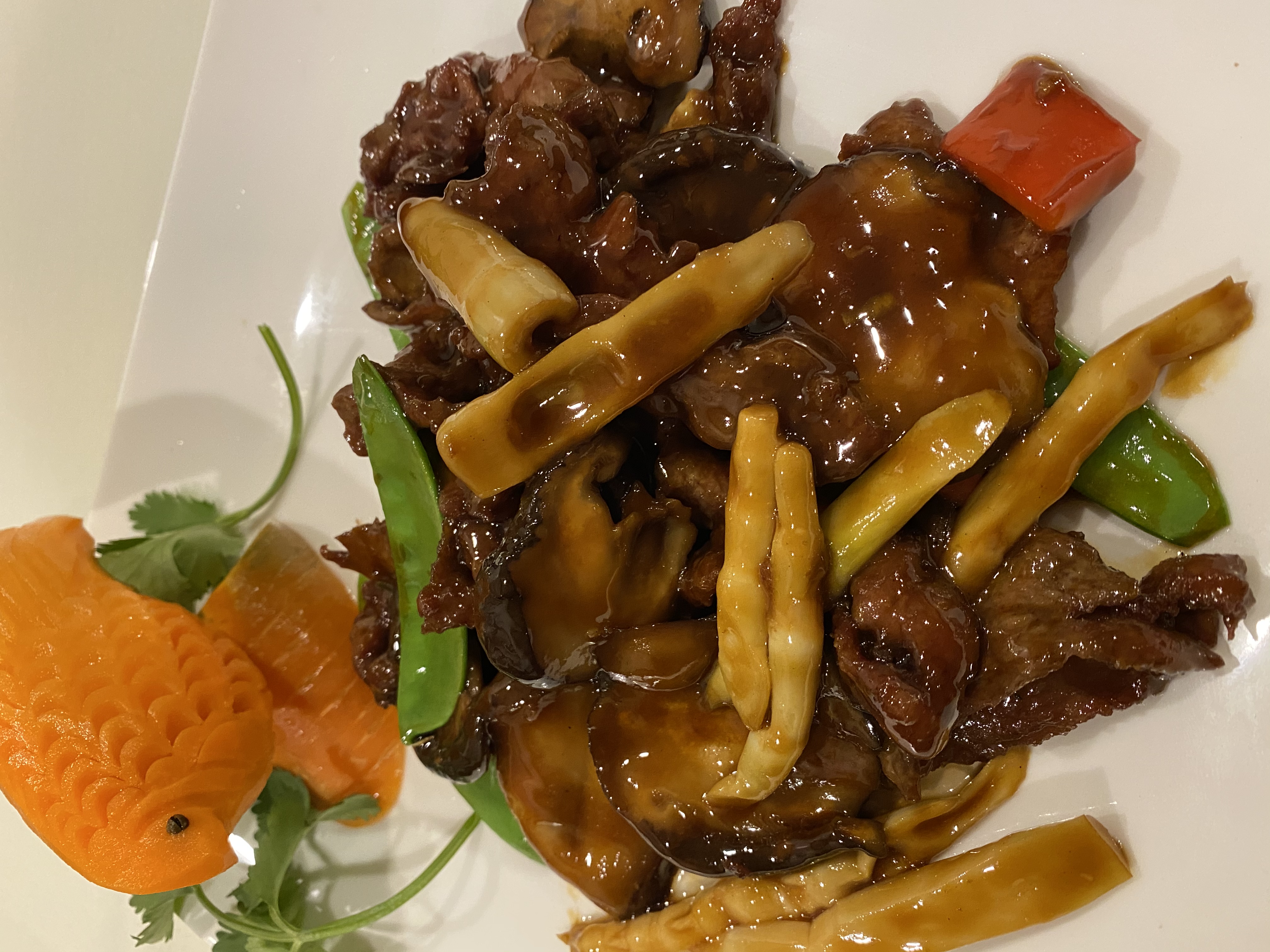 Order Beef w/ Black Mushrooms & Bamboo Shoots food online from Evergreen on 38th Street store, New York on bringmethat.com