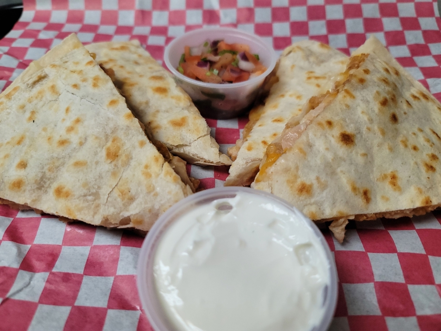 Order Quesadilla food online from Hen House store, Danville on bringmethat.com