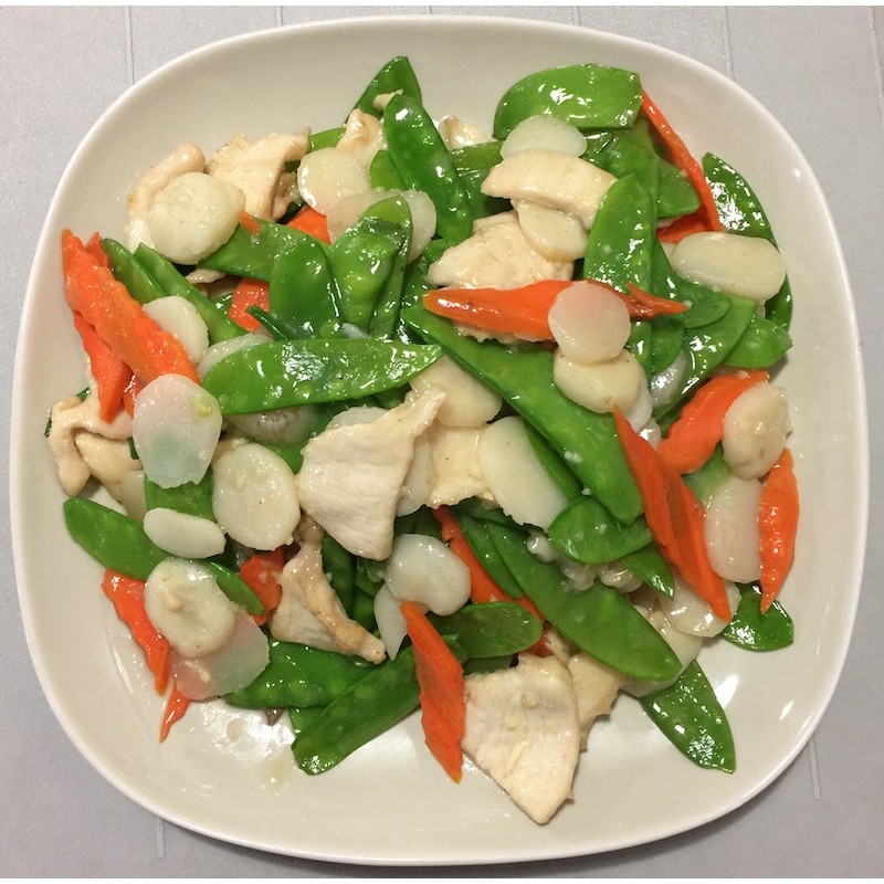 Order 84. Chicken with Snow Peas with White Sauce food online from Taste of Asian store, Lodi on bringmethat.com