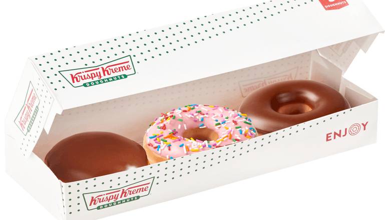 Order 3 Count Assorted Doughnuts food online from Krispy Kreme store, Anchorage on bringmethat.com