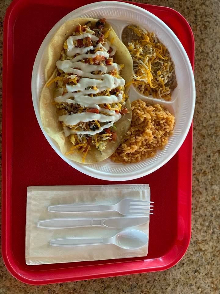 Order Huevos Ranchero Plate (includes small drink) food online from Aldertos Fresh Mexican Food store, Reno on bringmethat.com