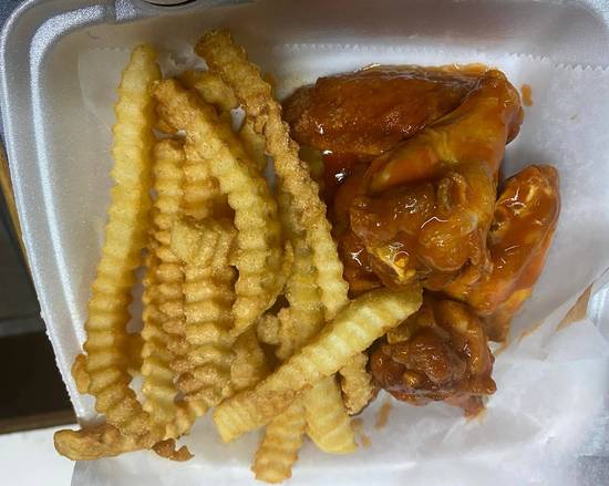 Order 6 Wings&Fry Combo food online from Hibachi Xpress Bar & Grill store, Akron on bringmethat.com