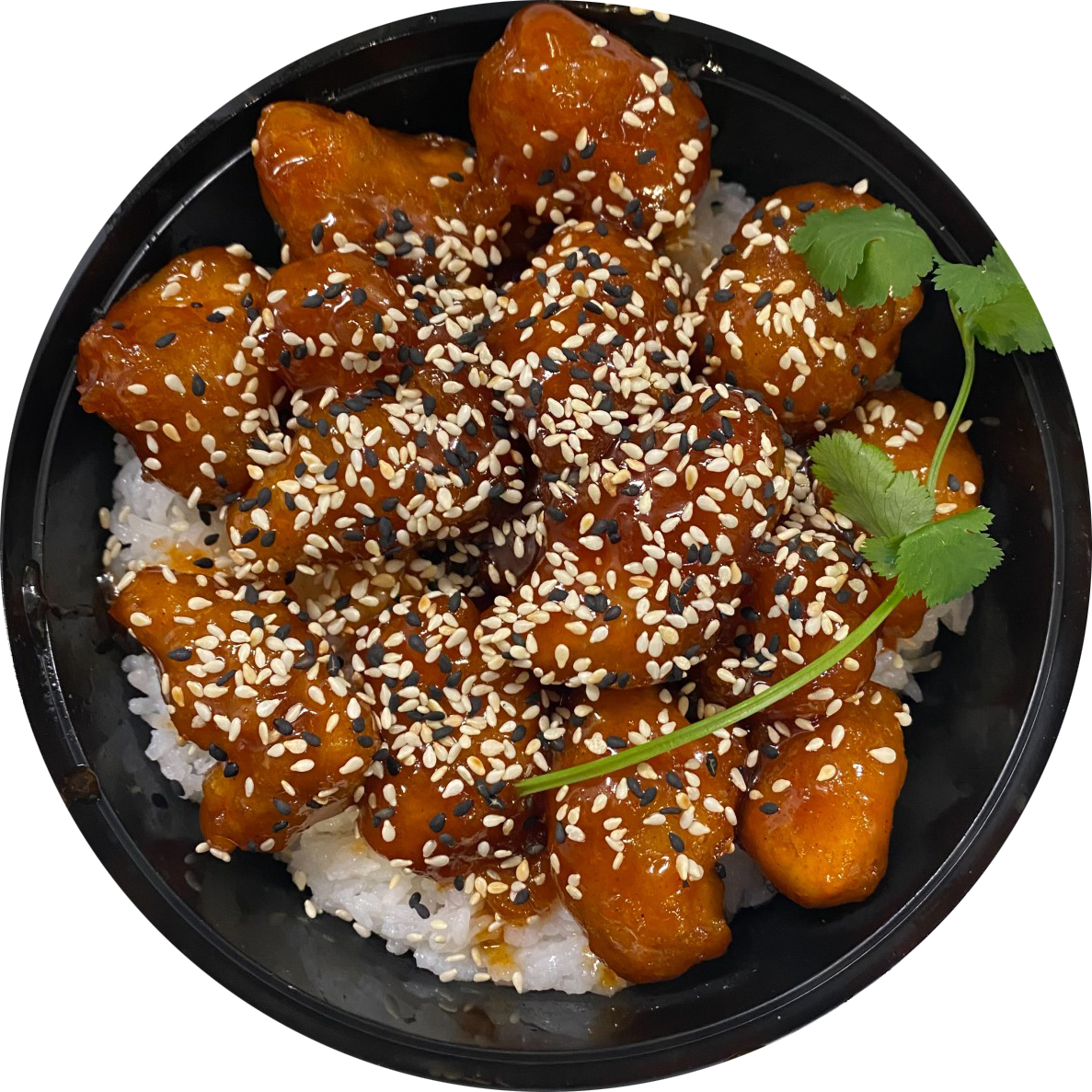 Order Orange Chicken Rice Bowl food online from The Chicken Hawkers store, Vacaville on bringmethat.com