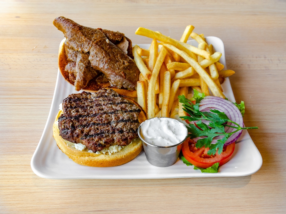 Order Gyro Burger food online from Go To Greek store, Cortlandt Manor on bringmethat.com