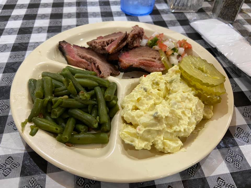 Order 1 Meat Plate food online from Bubba Bbq And Steakhouse store, Ennis on bringmethat.com