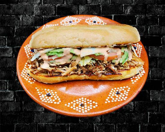 Order Carnitas Tortas food online from RIVAS MEXICAN GRILL store, Fort Mohave on bringmethat.com