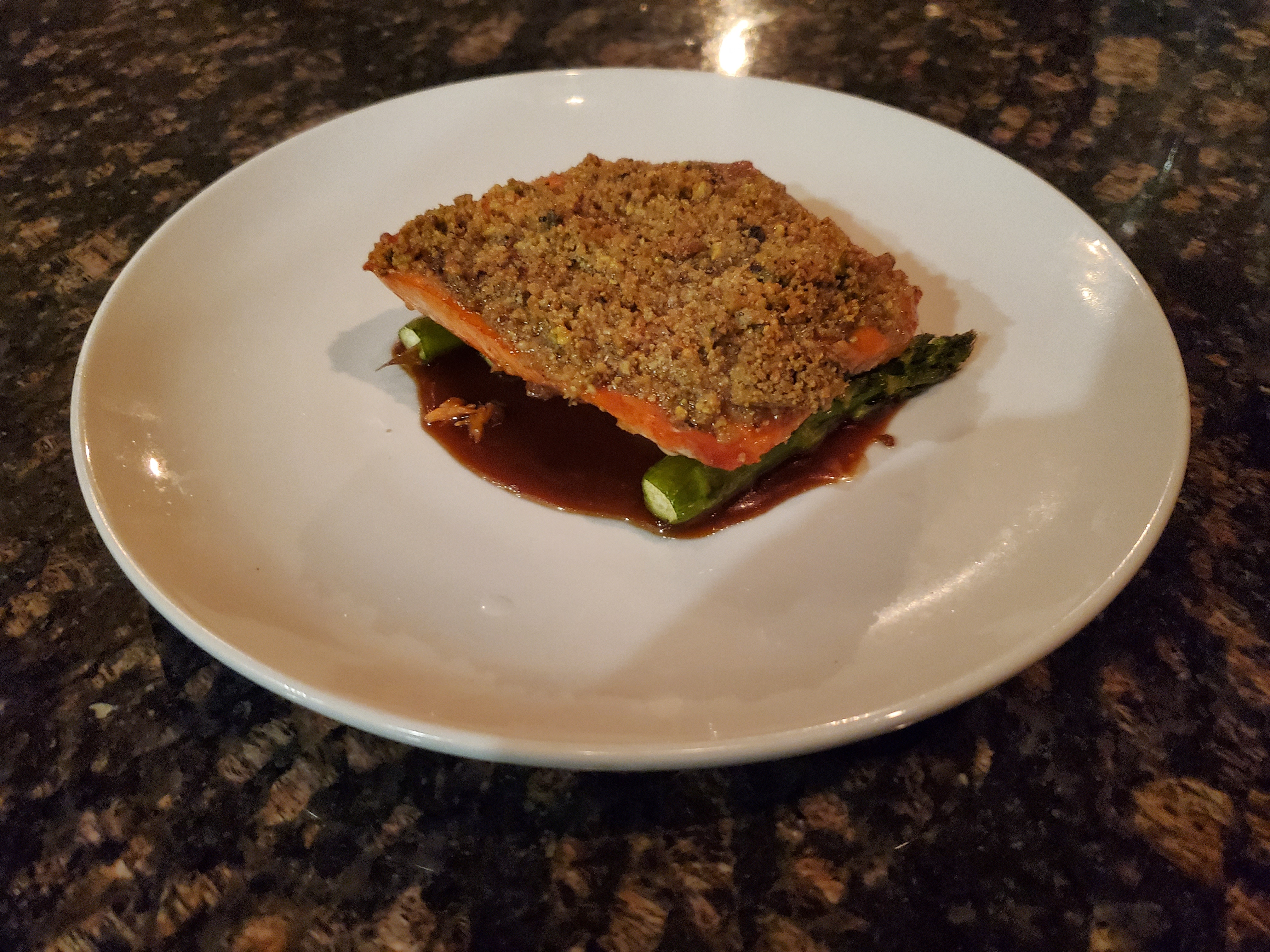 Order Pistachio Crusted Salmon food online from Eno Vino Wine Bar & Bistro store, Madison on bringmethat.com