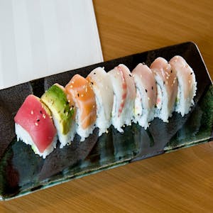 Order Crunch Rainbow Roll food online from Sushi Ya store, Pasadena on bringmethat.com